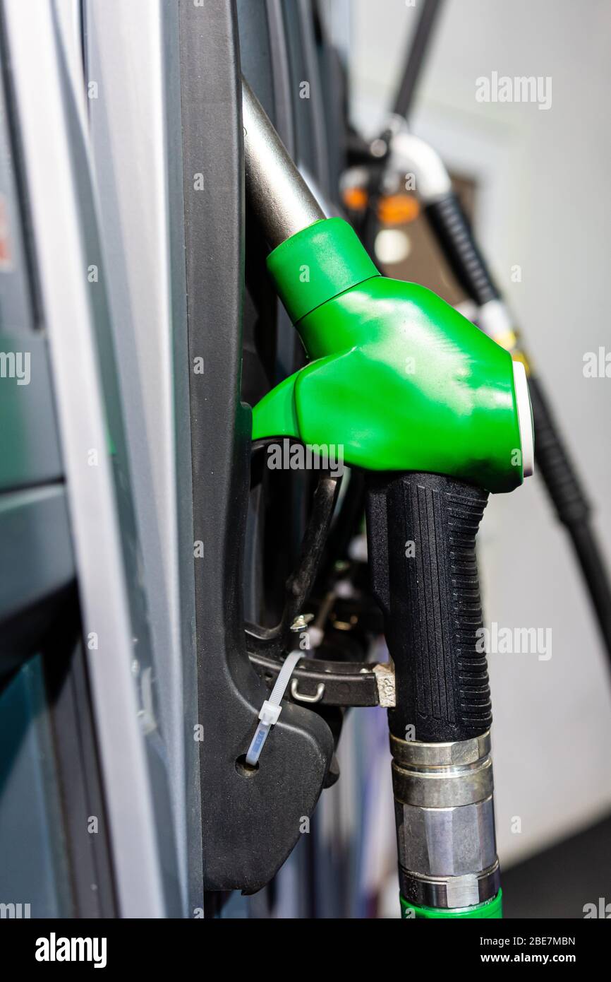 Green color fuel pump gun hi-res stock photography and images - Alamy