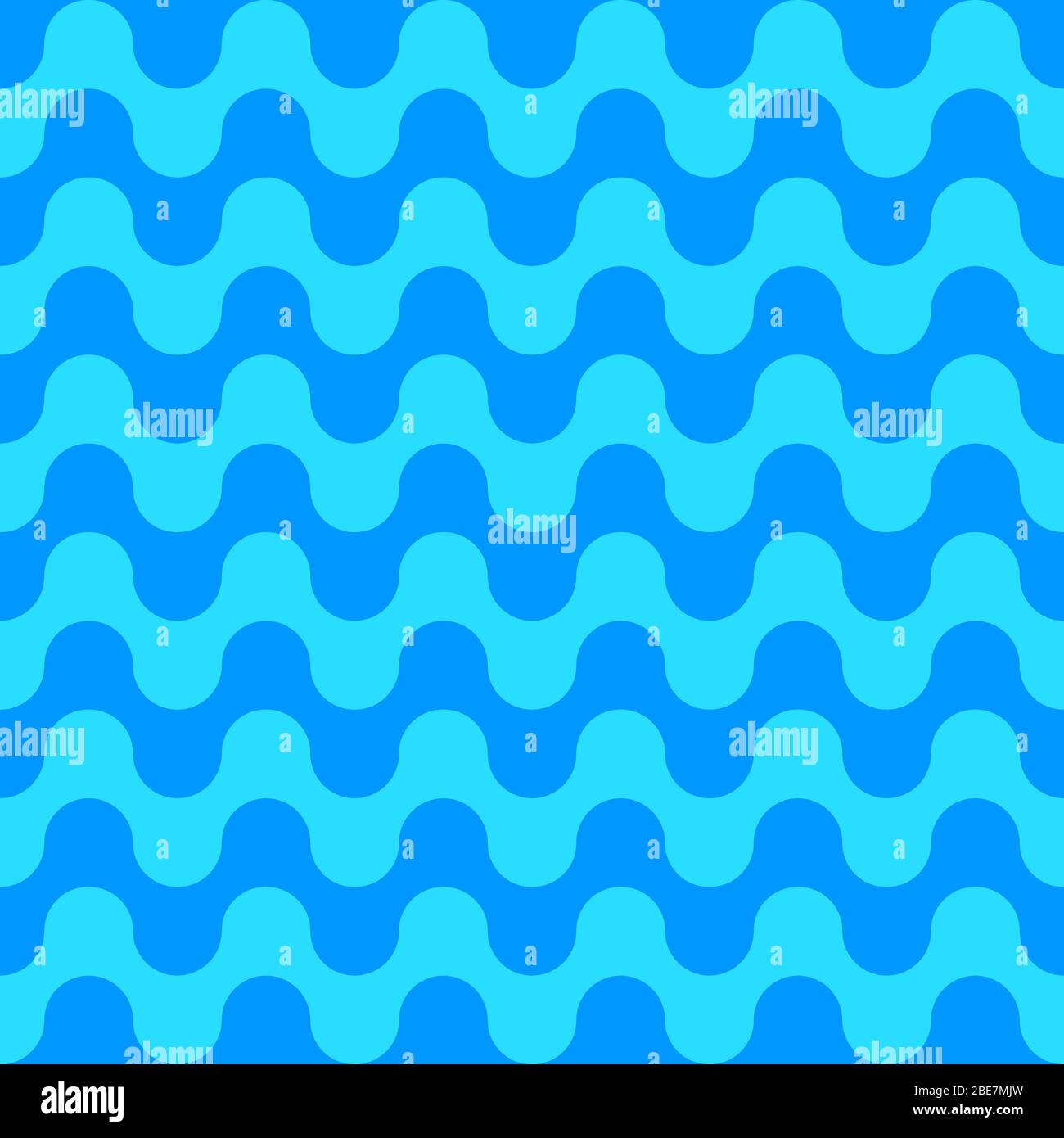 Waves seamless pattern, sea background with blue stripes, abstract geometric repeating texture, vector ocean background Stock Vector