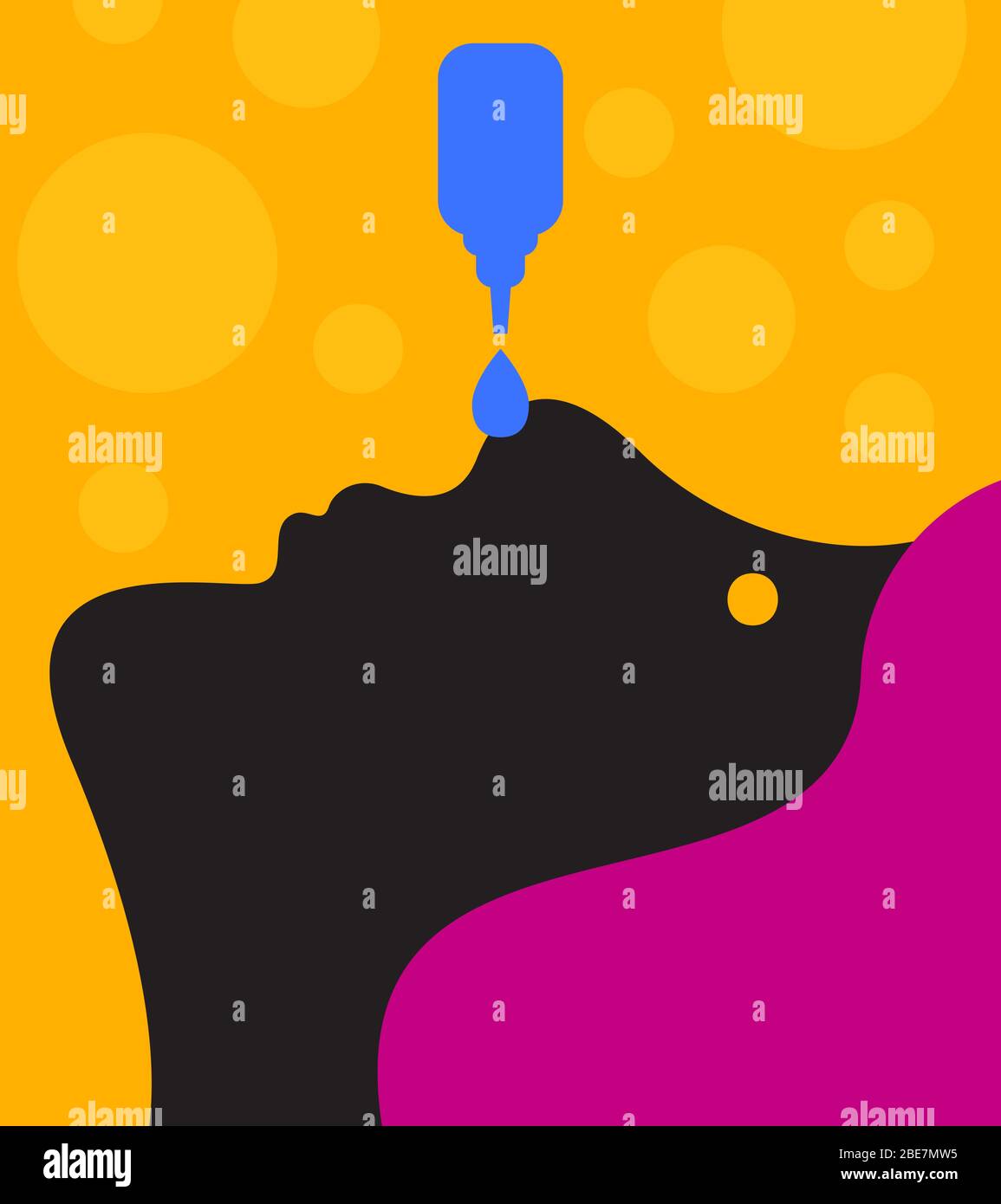 Nasal drops, treatment of runny nose or cold, removal of symptoms of ...