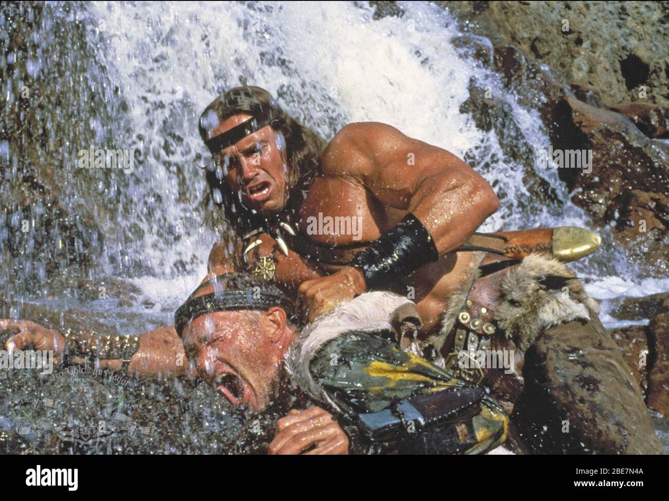 CONAN THE DESTROYER 1984 Universal Pictures film with Arnold Schwarzenegger and Tracey Walter Stock Photo