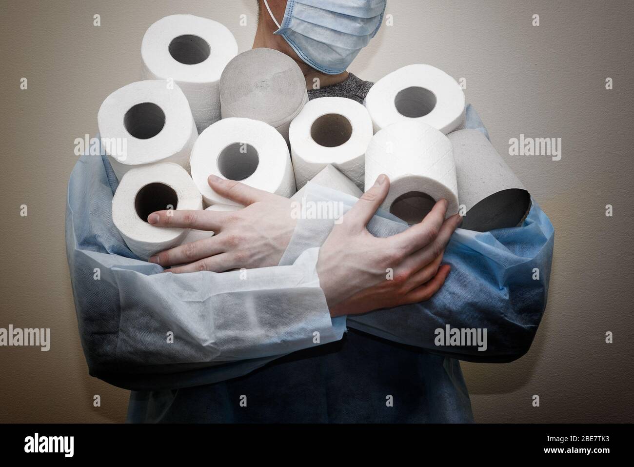 Toilet paper shortage amid coronavirus pandemic. COVID-19 - unprecedented panic Stock Photo