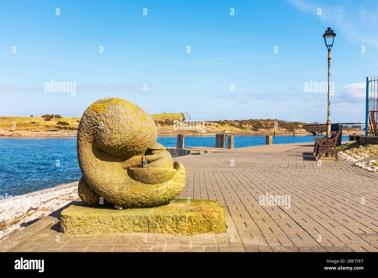 Part of the Ayrshire Coastal Path, at Irvine harbour, a walkway along the Ayrshire coast running from Skelmorlie to Glenapp, a total of 100 miles. Stock Photo