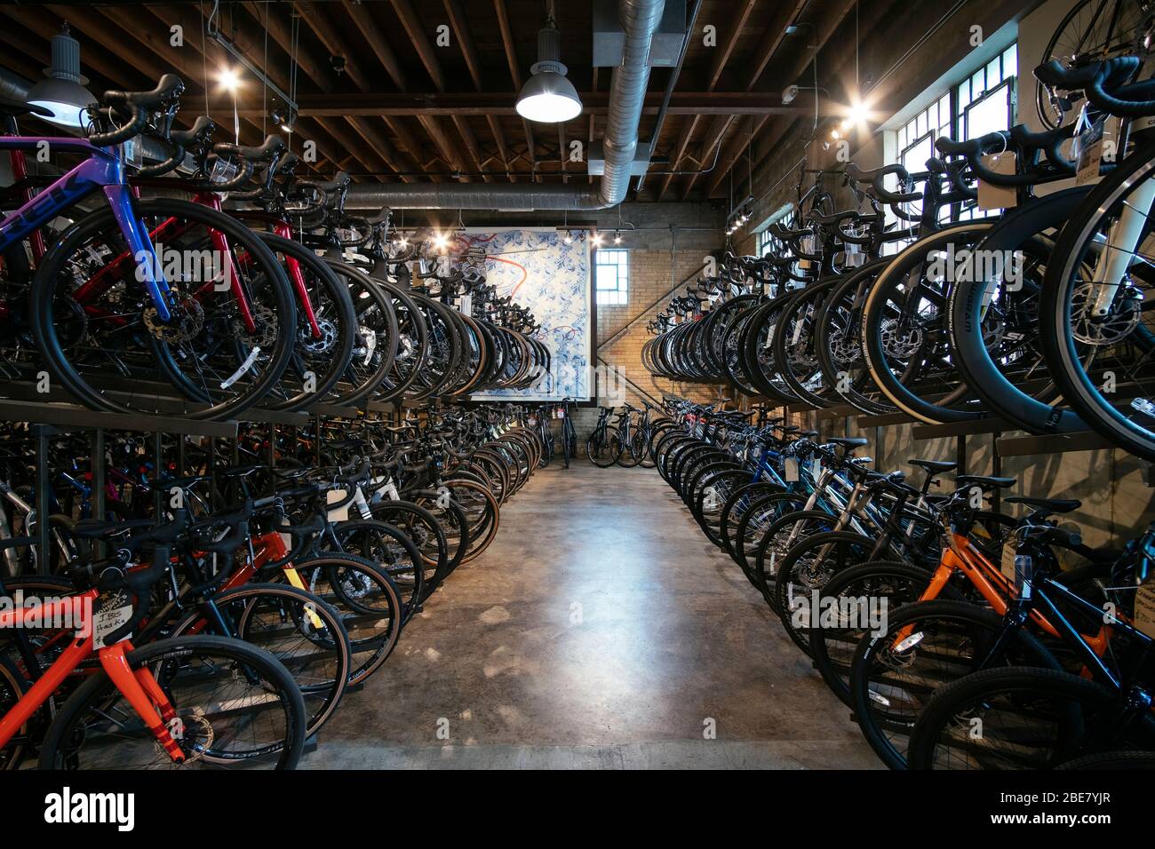 Mellow Johnny's bike shop in Austin, Teas Stock Photo