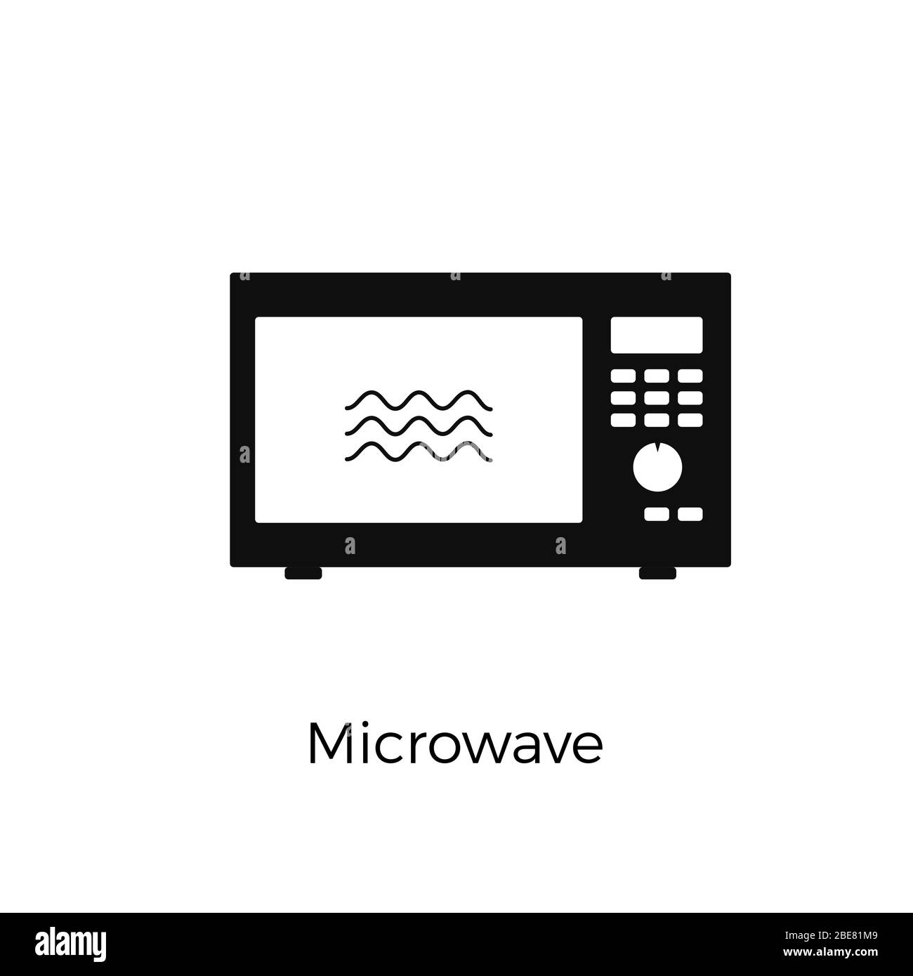 Microwave icon. Electronic kitchen appliance pictogram. Vector illustration Stock Vector