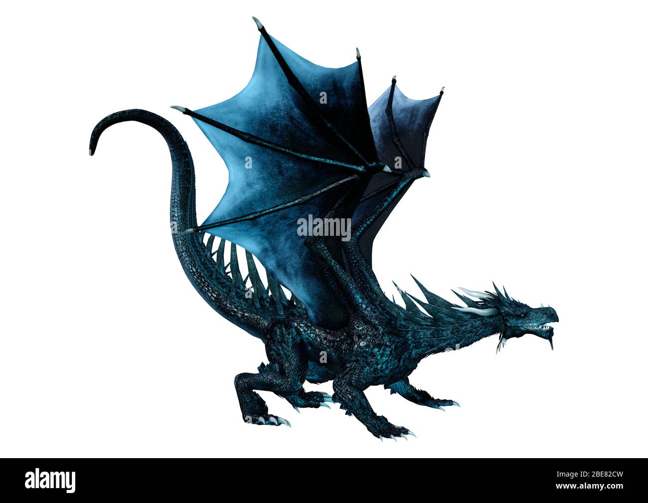 3D rendering of a fantasy dragon isolated on white background Stock ...