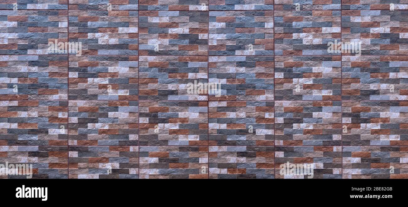 Tiles with pattern of facing stones Stock Photo
