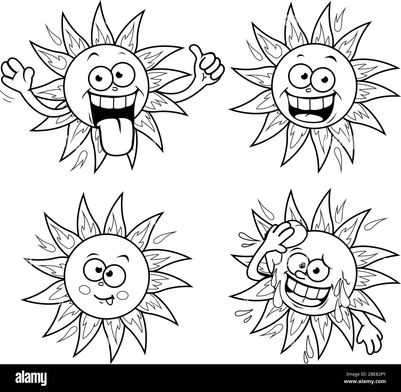 Cartoon sun Black and White Stock Photos & Images - Alamy