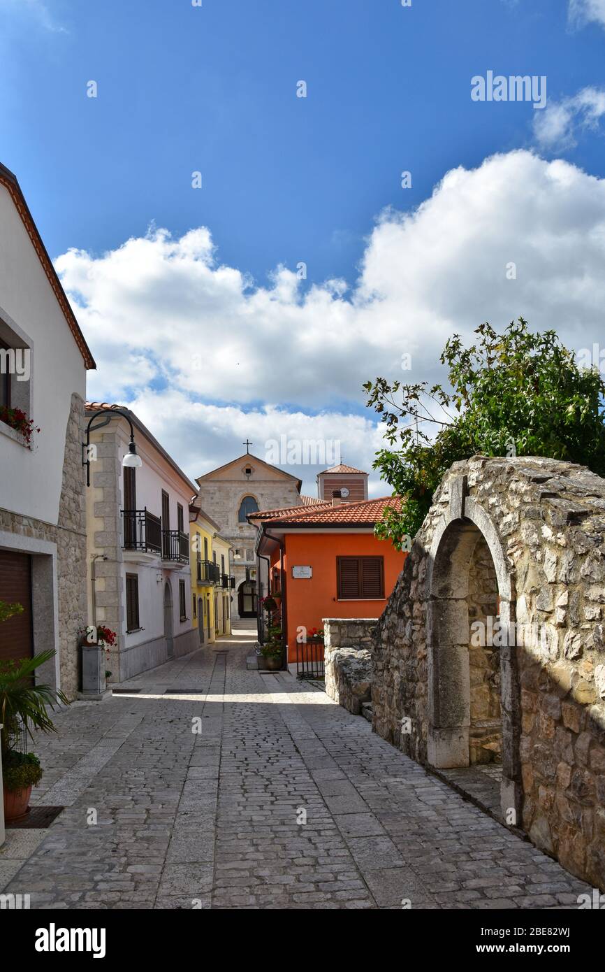 A narrow street between the old houses of Sant'Angelo dei Lombardi, a