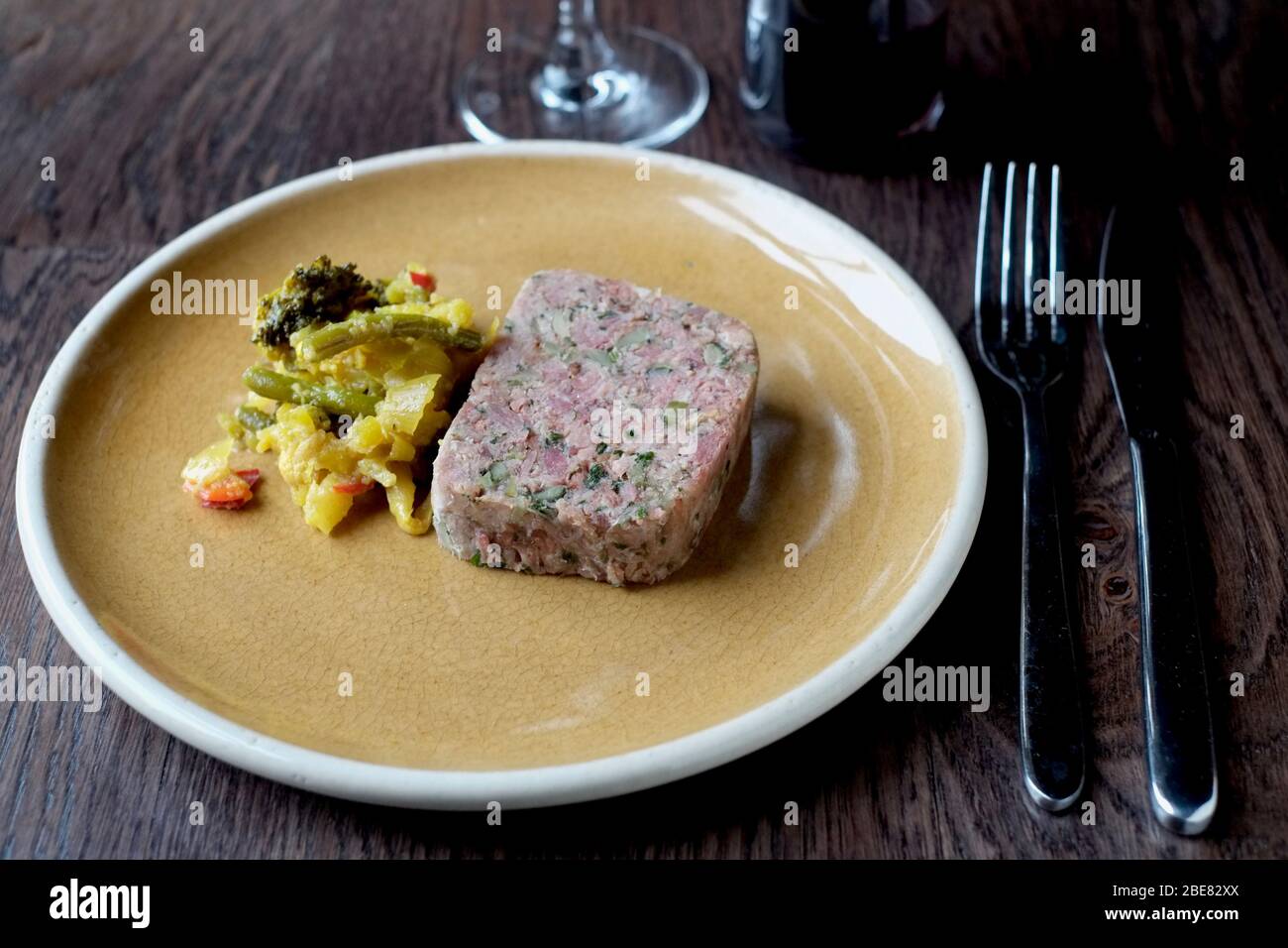 Ham hock terrine and homemade piccalilli at The Grandtully hotel