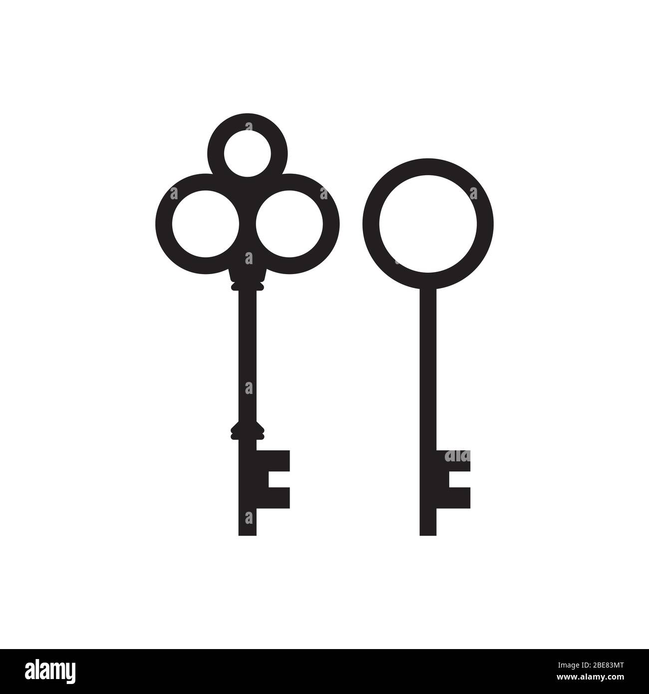 Key icon, lock vector flat design sign Stock Vector