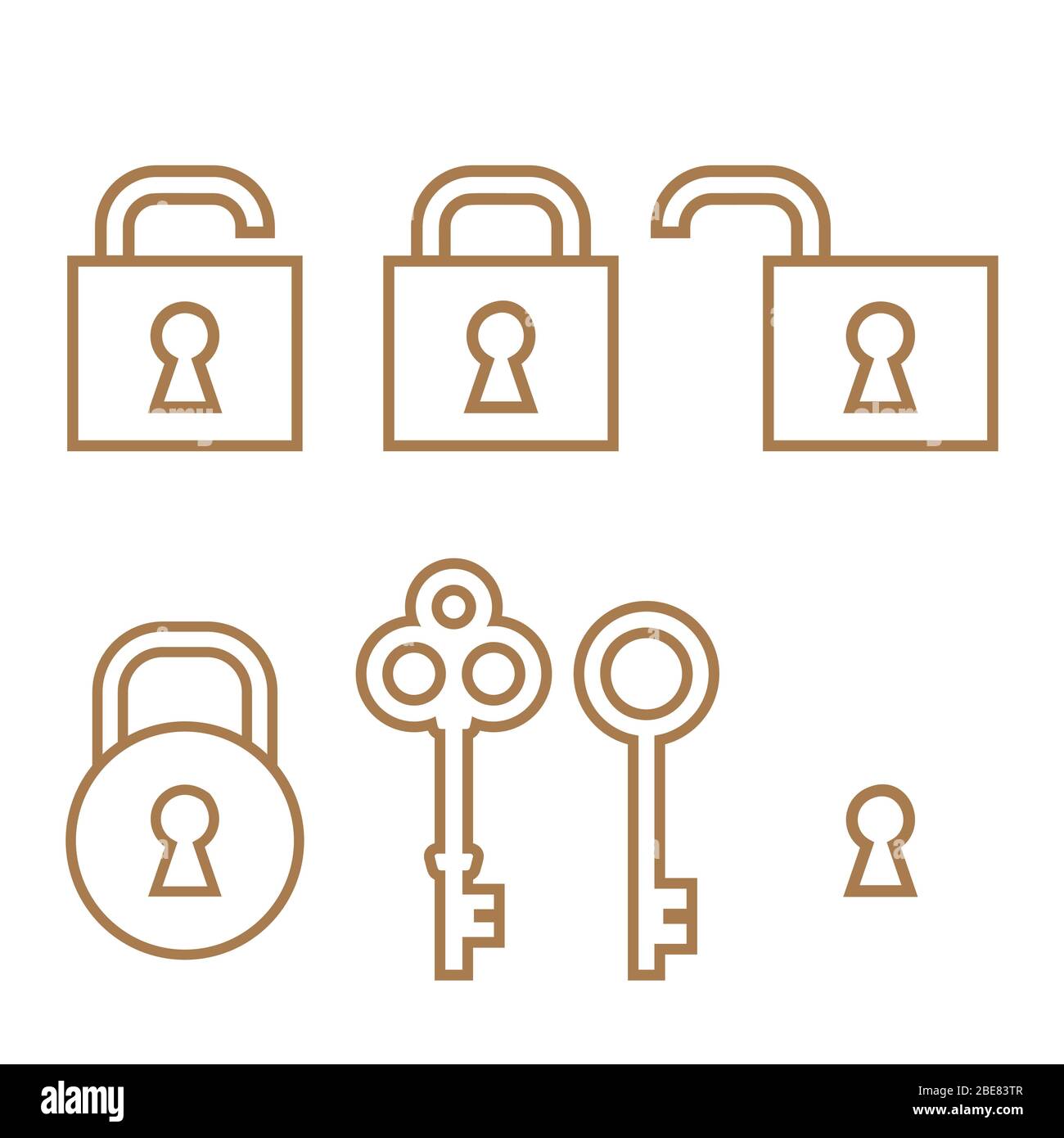 Lock and key vector icon or sign set Stock Vector Image & Art - Alamy