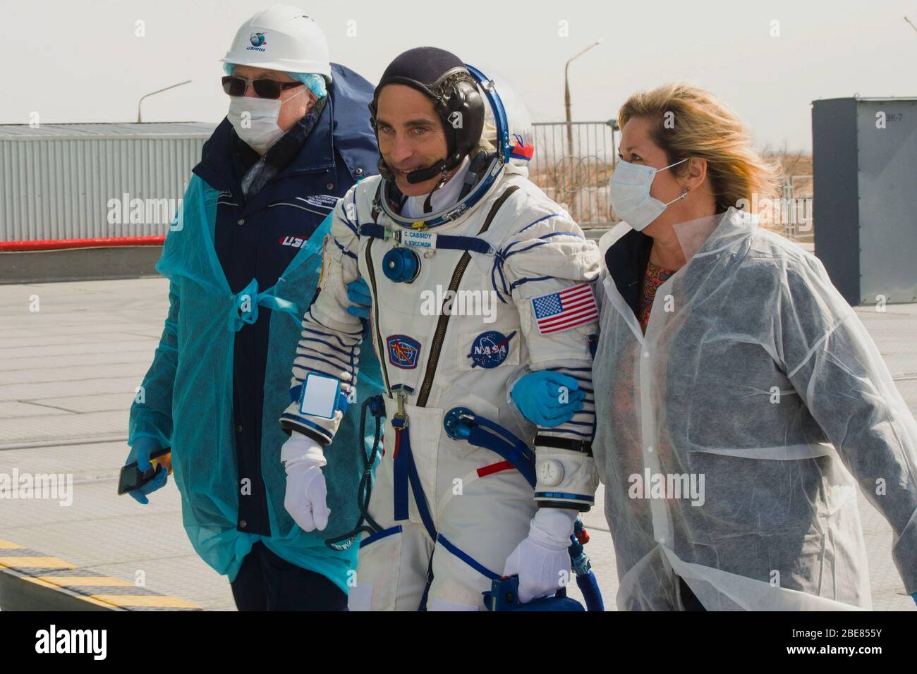 nasa astronaut and expedition 63 commander chris... BAIKONUR, KAZAKHSTAN - 09 April 2020 - Expedition 63 crewmember Chris ...