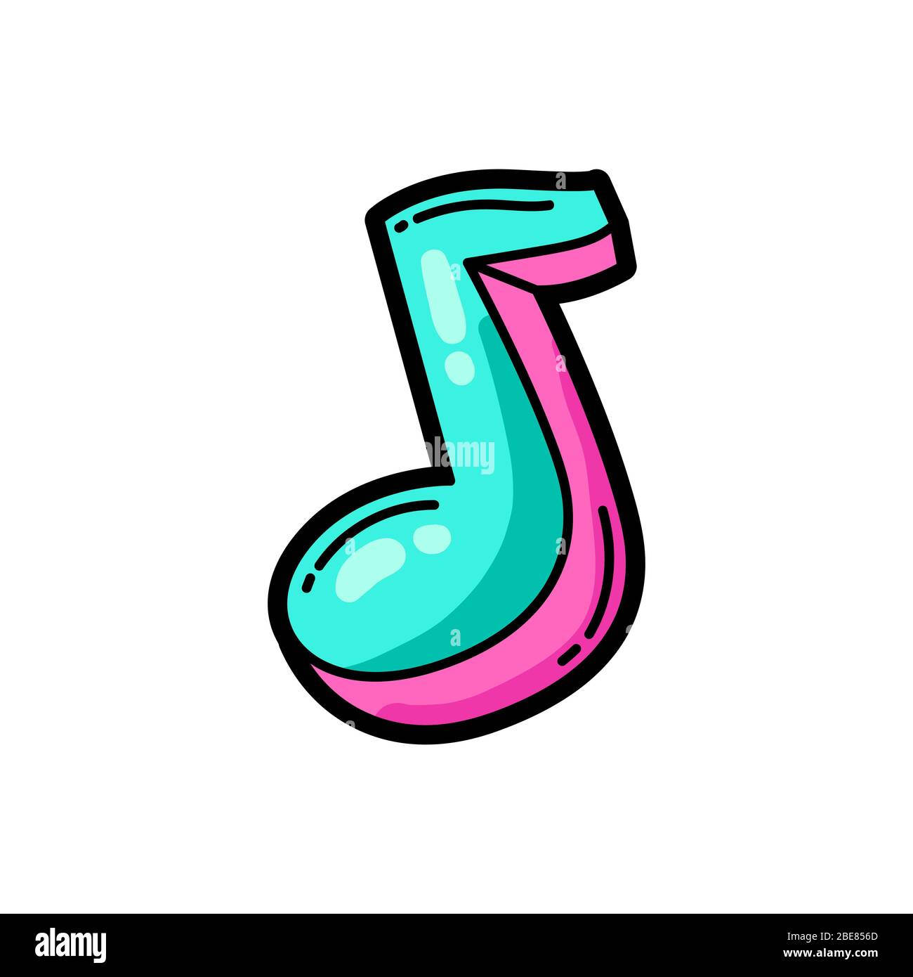 Illustration of cartoon musical note Stock Vector Image & Art - Alamy