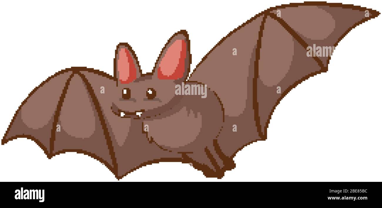 One bat flying on white background illustration Stock Vector Image ...