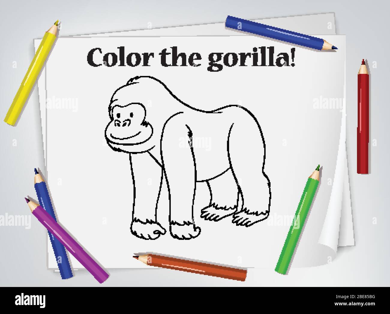 Mother Gorilla Isolated Coloring Page For Kids Vector Isolated Wildlife  Vector, Moth Drawing, Ring Drawing, Kid Drawing PNG and Vector with  Transparent Background for Free Download