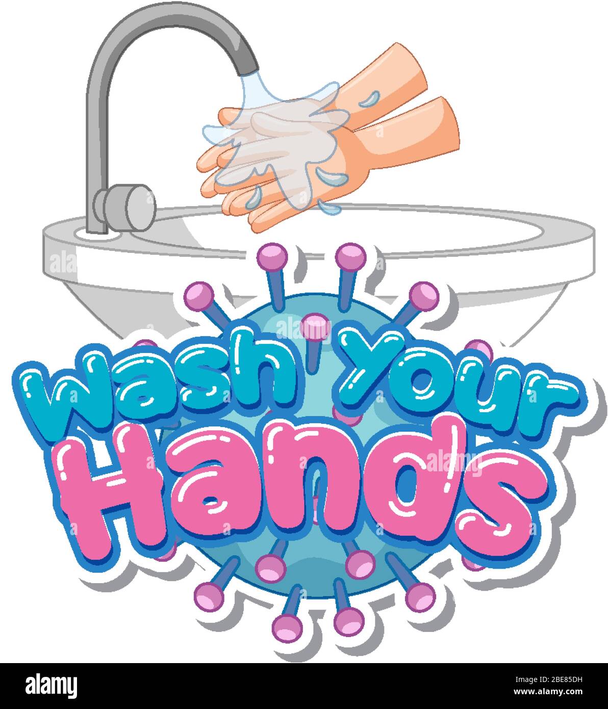 Wash your hands poster design for wash your hands illustration Stock ...