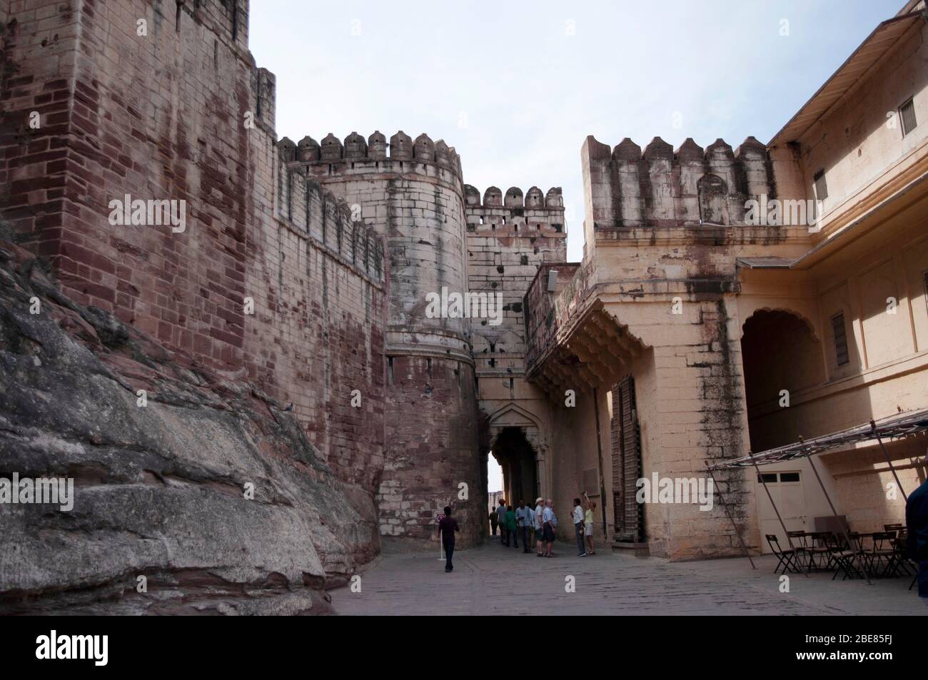 One of the seven entrance gates of Mehrangarh Fort. One of the largest forts of India. Jodhpur, Rajasthan, India Stock Photo