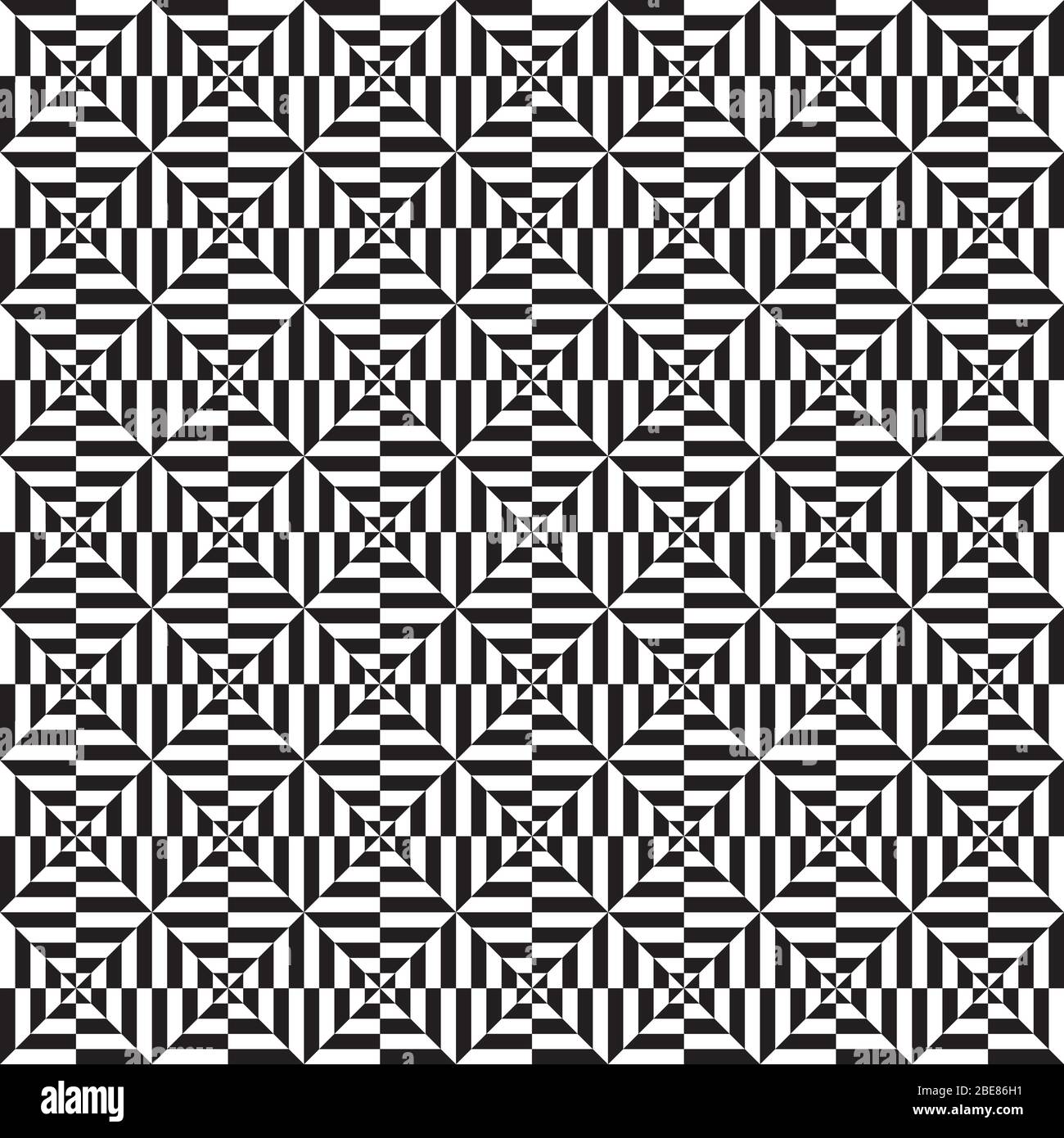 Seamless abstract black and white op art illusion pattern Stock Vector
