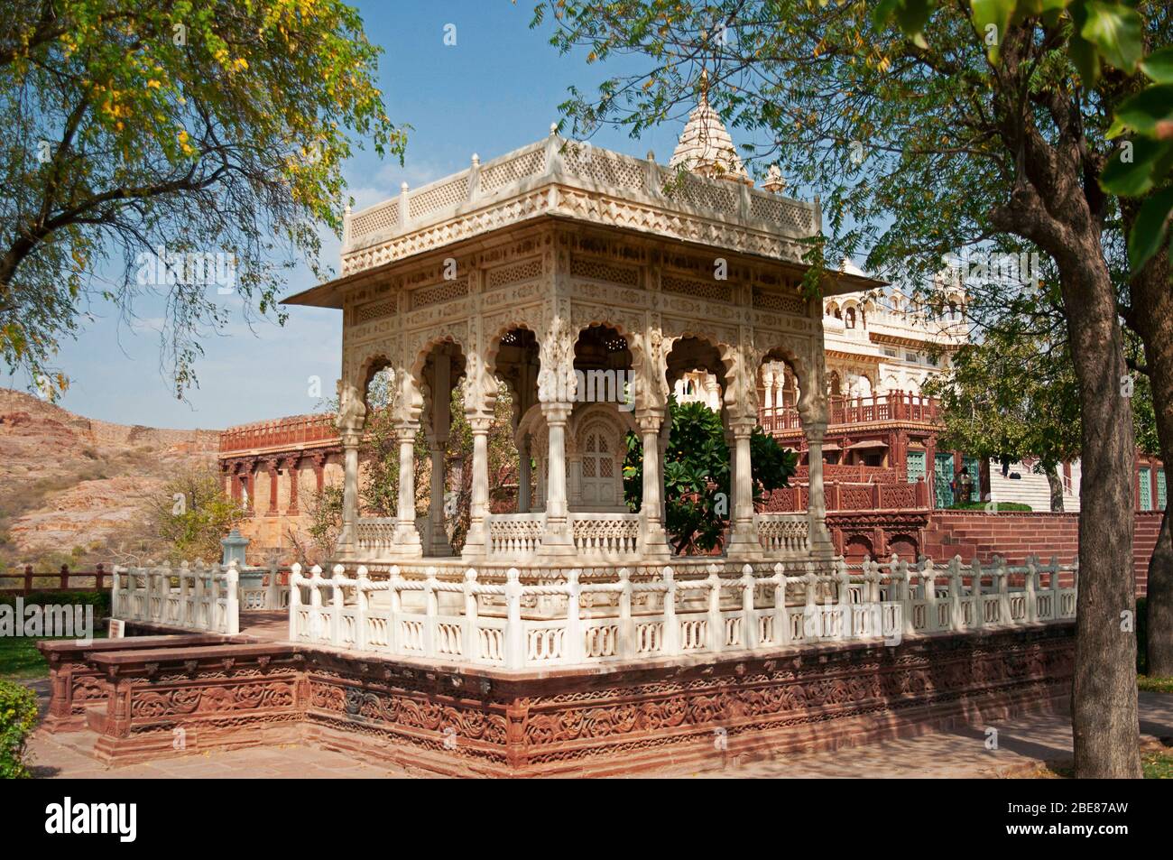 Marble Chatri part of Jaswant Thada Mausoleum memorial to Maharaja ...