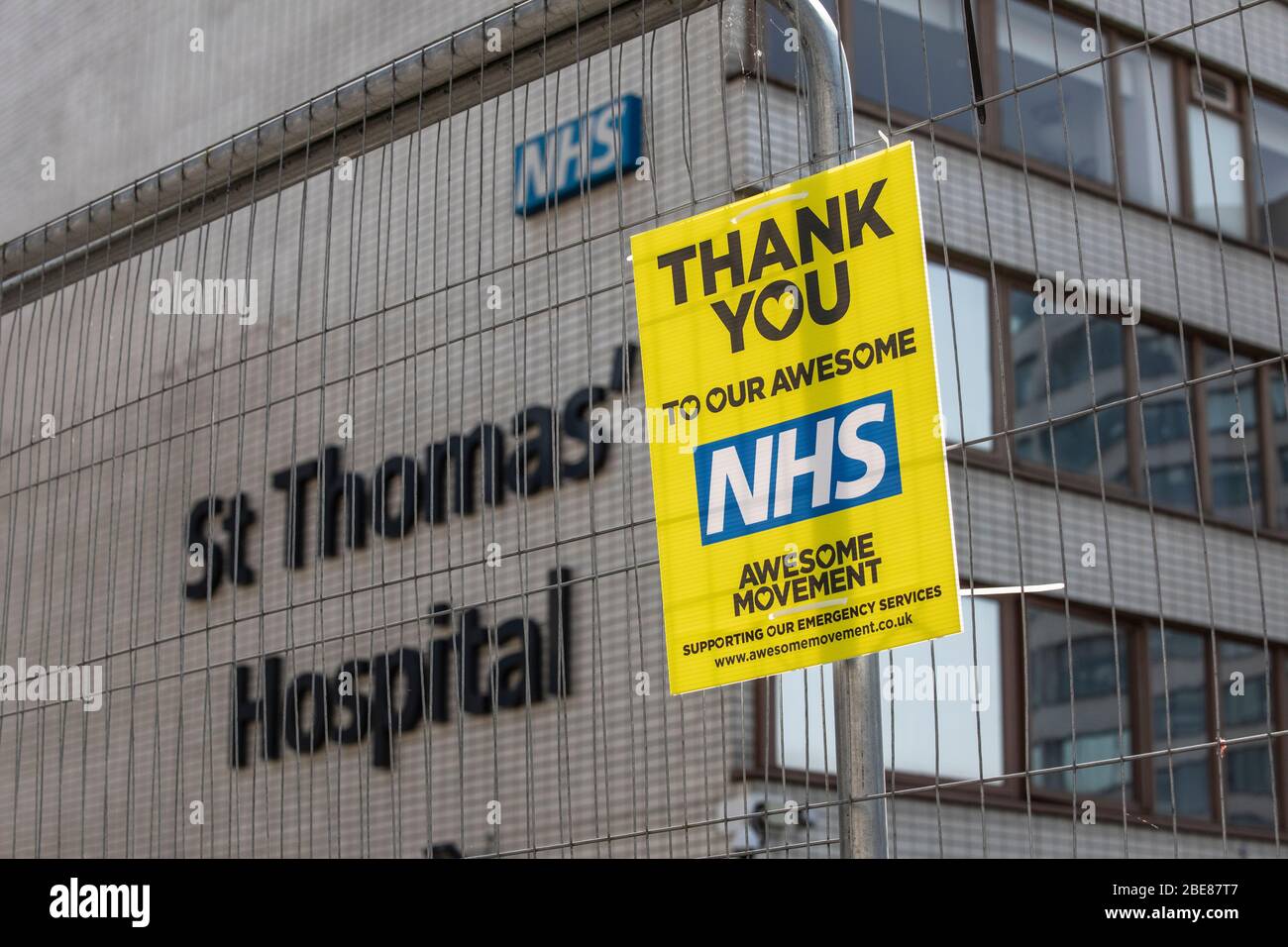 St Thomas' Hospital London, where the UK Prime Minister recently stayed in Intensive Care ward to be treated for Coronavirus COVID-19, London, England Stock Photo
