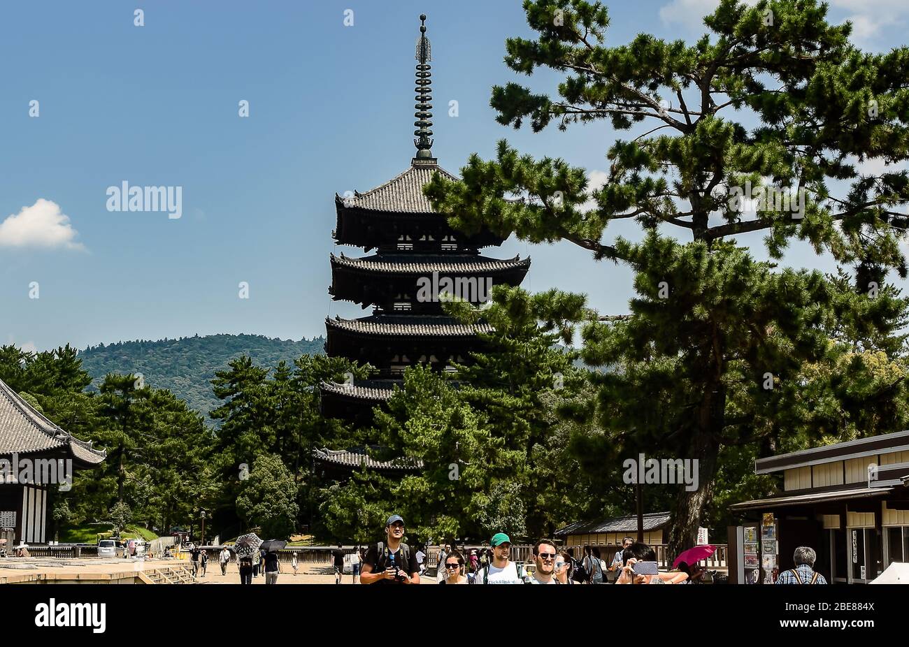 Five Storied Pagoda, Nara, Osaka, Japan Stock Photo