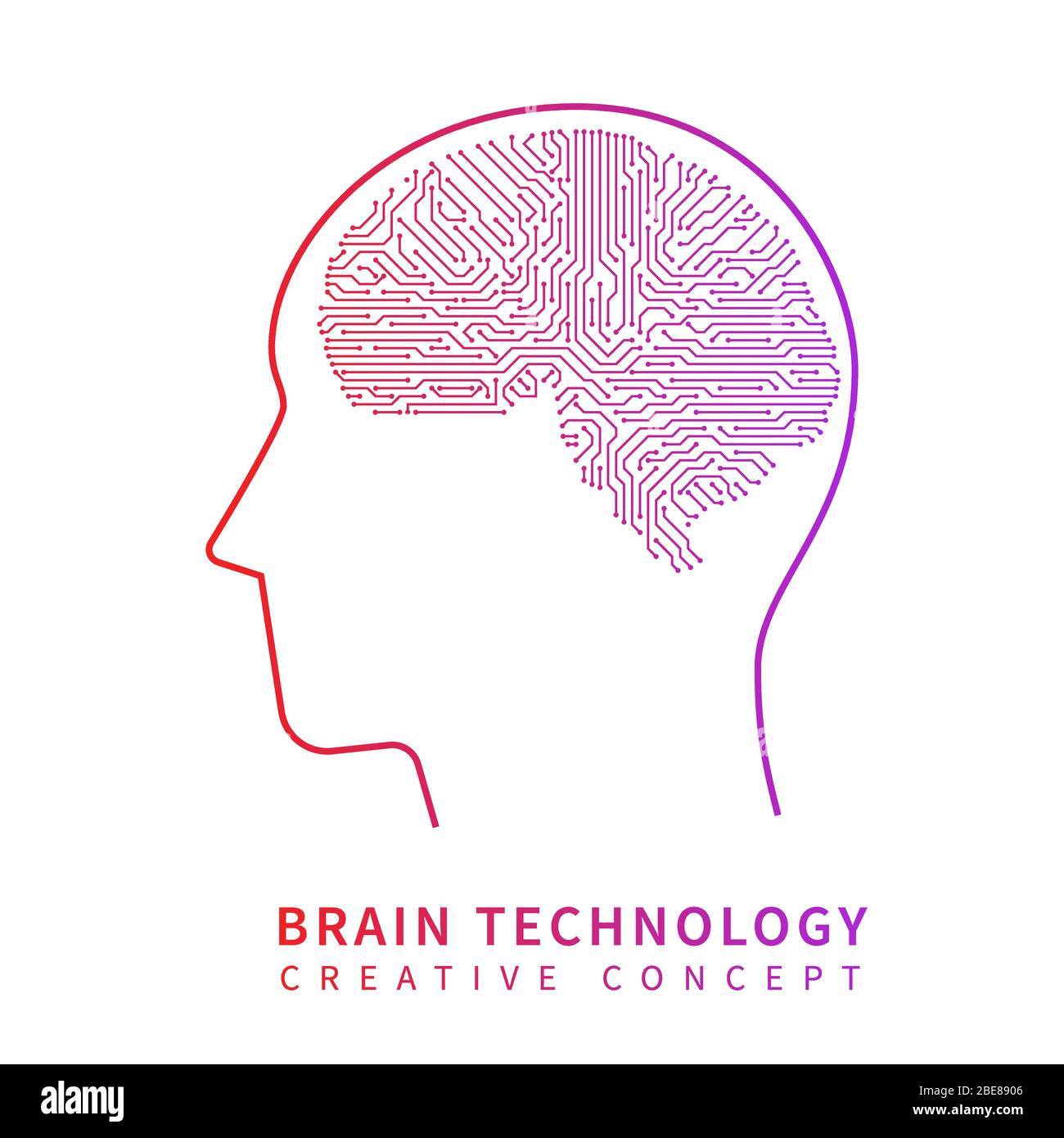 Future artificial intelligence technology. Mechanical brain creative idea vector concept. Artificial brain techology science illustration Stock Vector