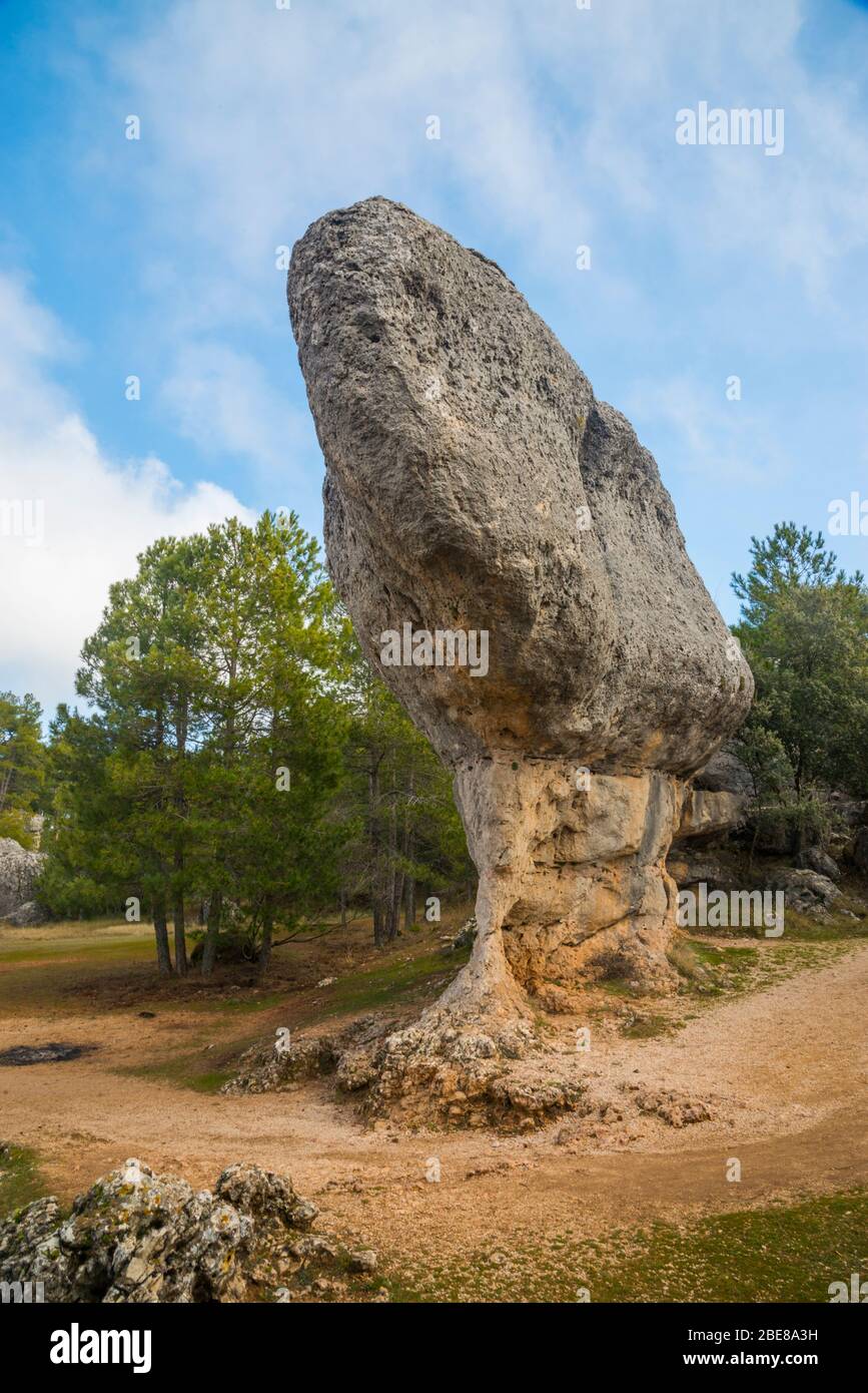 Rock. Ciudad Encantada, Serrania de Cuenca Nature Reserve, Cuenca province, Castilla La Mancha, Spain. Stock Photo