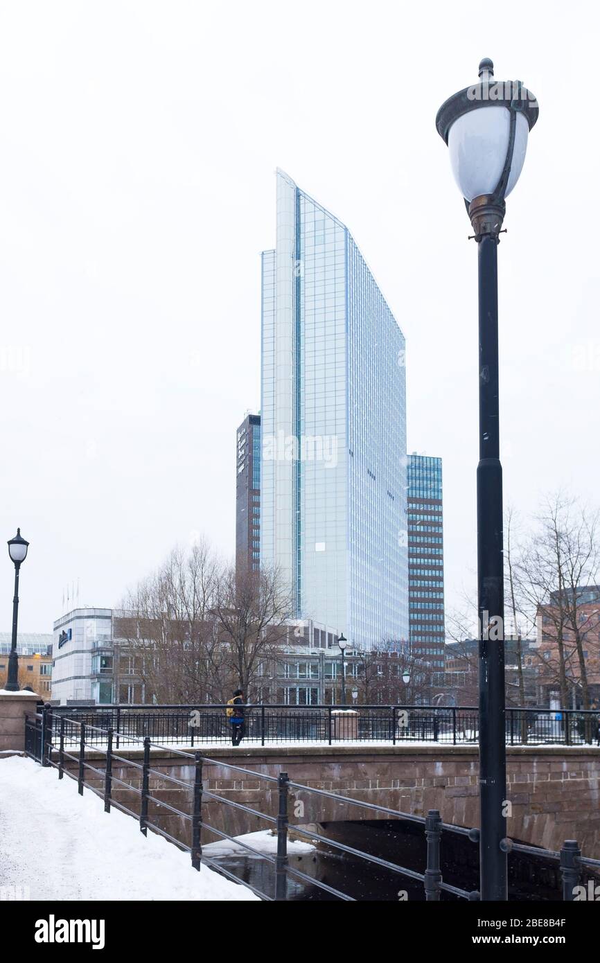 High rise skyscrapers mark the beginning of business in central Oslo ...