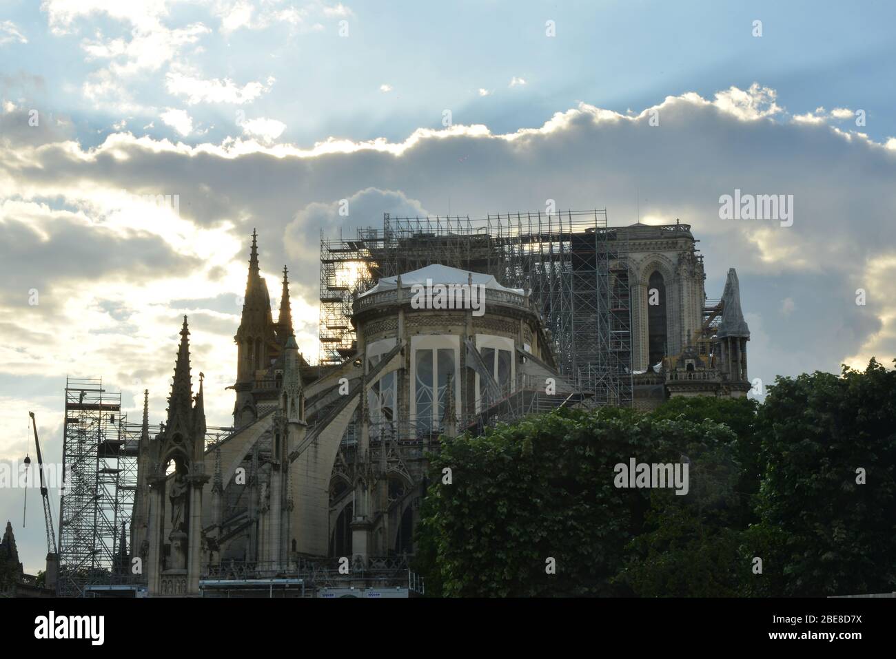 Notre-dame of Paris after the drama Stock Photo