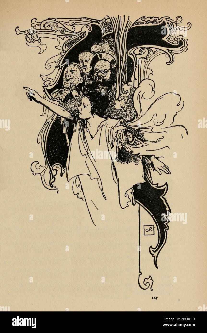 'English: 'There it is', said the girl; 'listen, listen'. (Illustration by Charles Robinson in Fairy tales from Hans Christian Andersen); 1899; Fairy tales from Hans Christian Andersen; Charles Robinson; ' Stock Photo