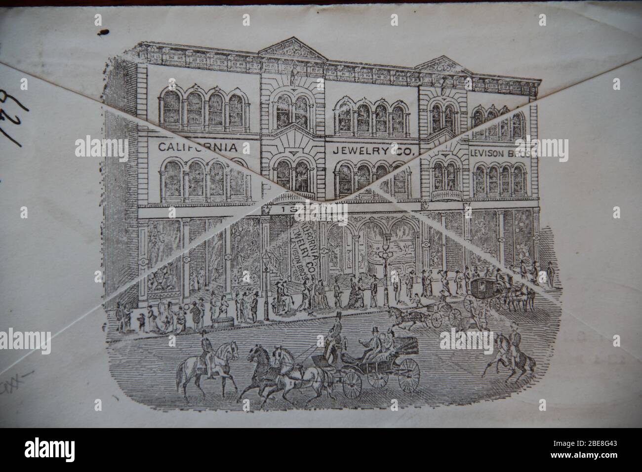 English The Image Is An Envelope With Woodblock Stamp Of The Levison Brothers Building At 134 Sutter San Francisco In The 1870s The Levison Brothers Company Used The Woodblock And Ink Stamp