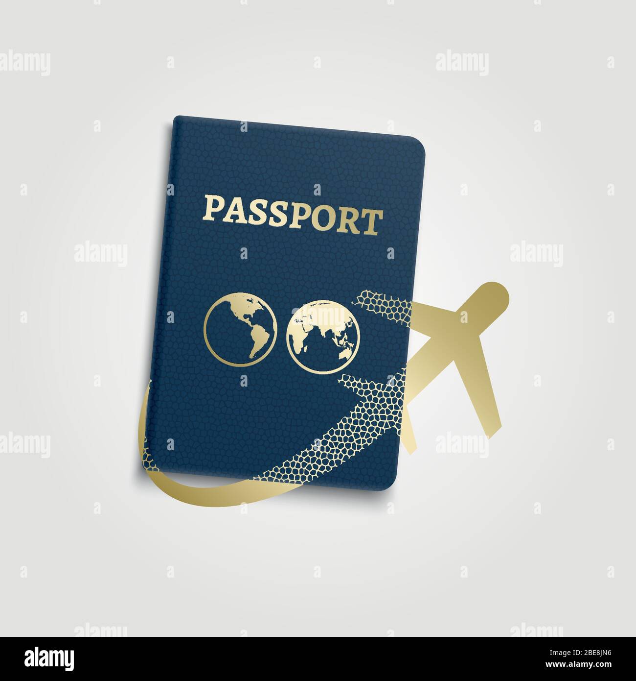 Vector travelling concept- passport international id and airplane Stock Vector