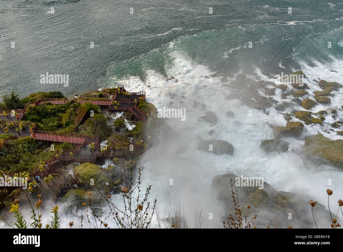 Close-up of the US waterfall side. Concept of nature. Niagara Falls, Canada. United States of America Stock Photo