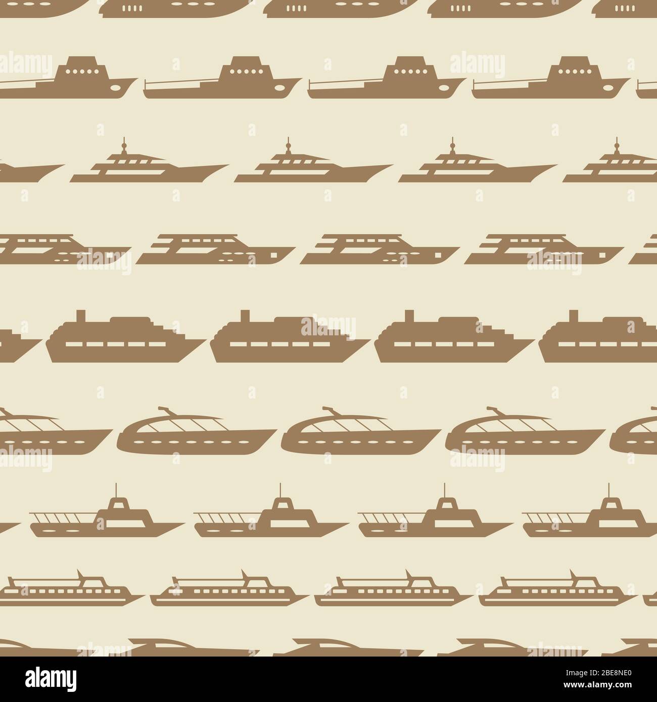 Ships and boats vintage seamless pattern. Background with sea boat illustration vector Stock Vector
