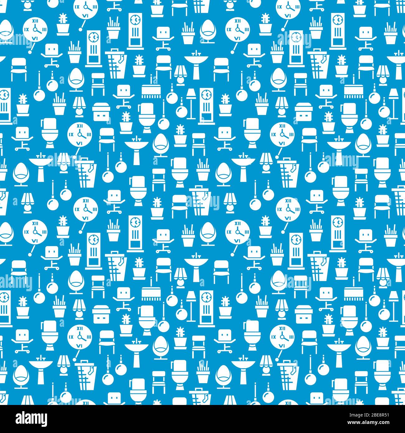 Interior seamless pattern design - home furniture seamless texture ...