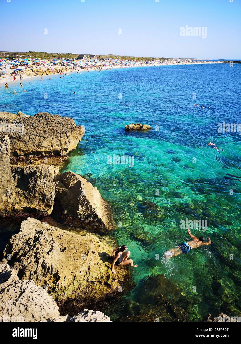 Transparent and turquoise sea in Villasimius. Sardinia, Italy. Stock Photo