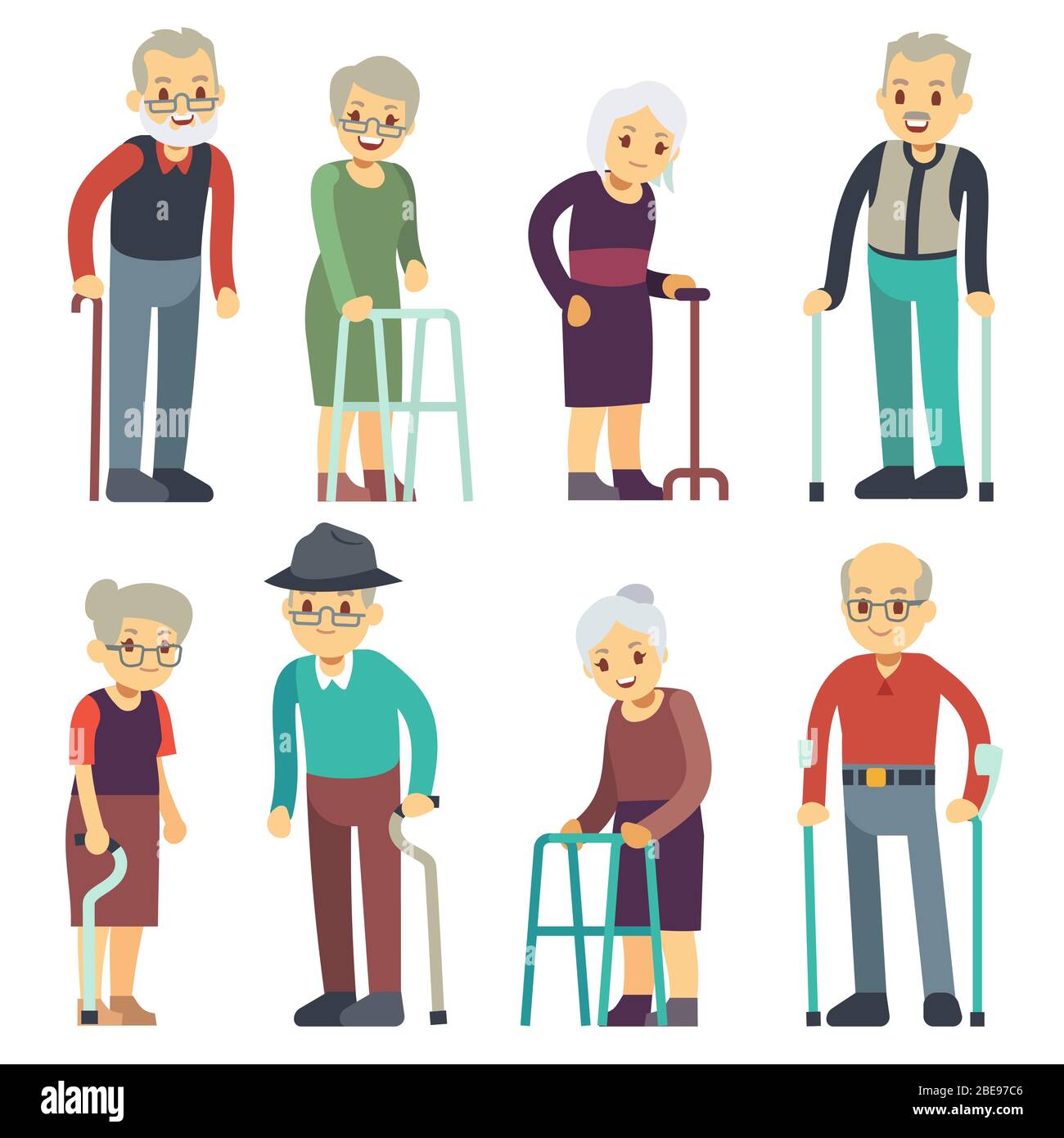 Old people cartoon vector characters set. Senior man and woman couples  collection. Senior people grandmother and grandfather pensioner  illustration Stock Vector Image & Art - Alamy