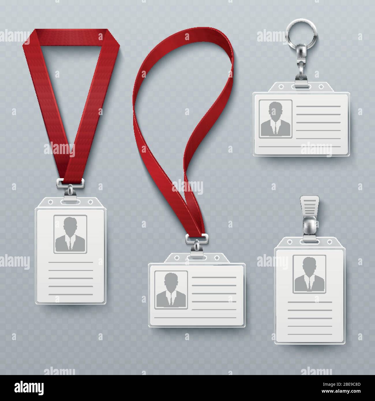 Id security cards and identification badge with lanyard vector set.  Template of id card for identification, plastic badge illustration Stock  Vector Image & Art - Alamy