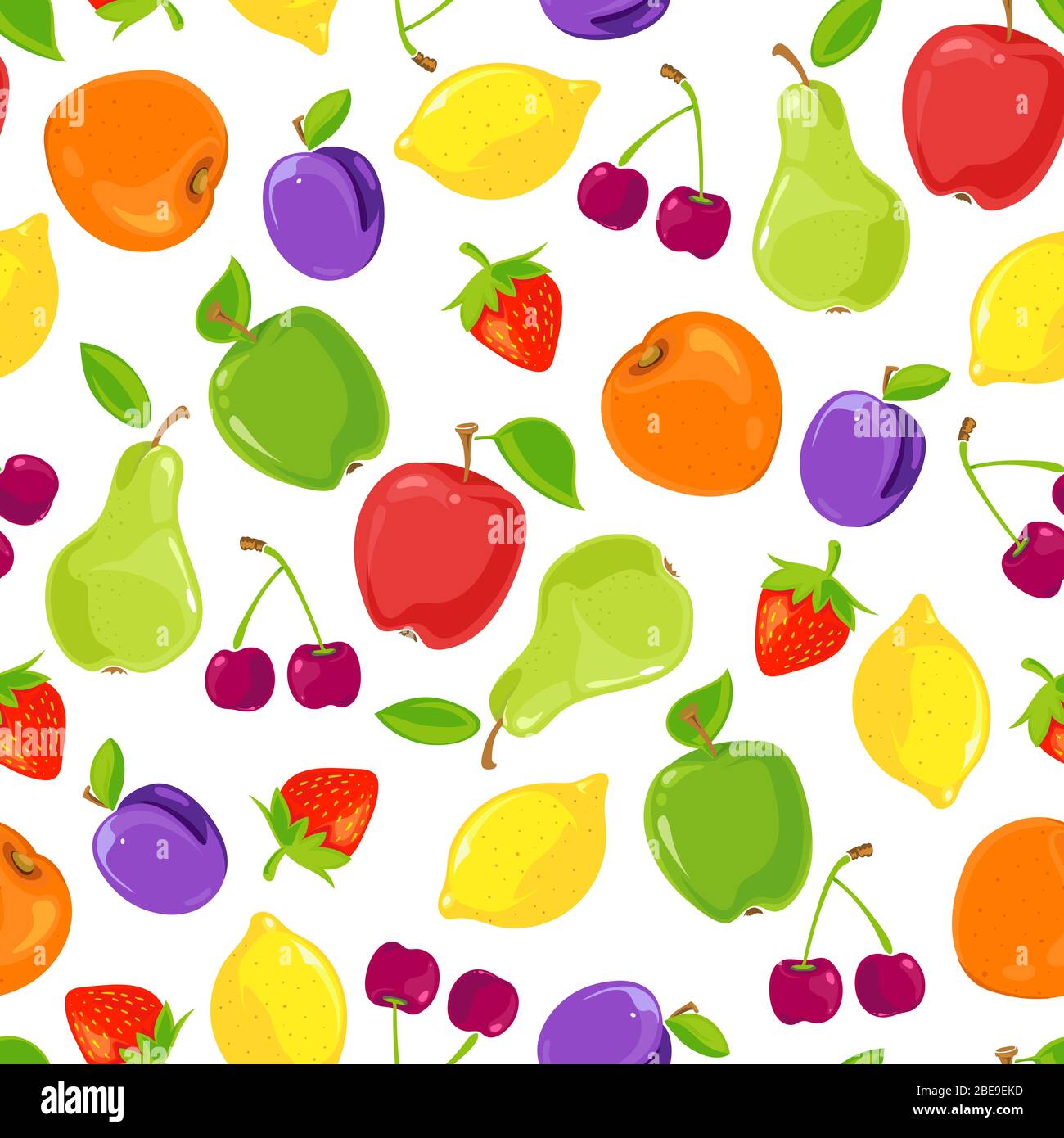 Seamless pattern of colorful fruits. Background pattern fruit, vector