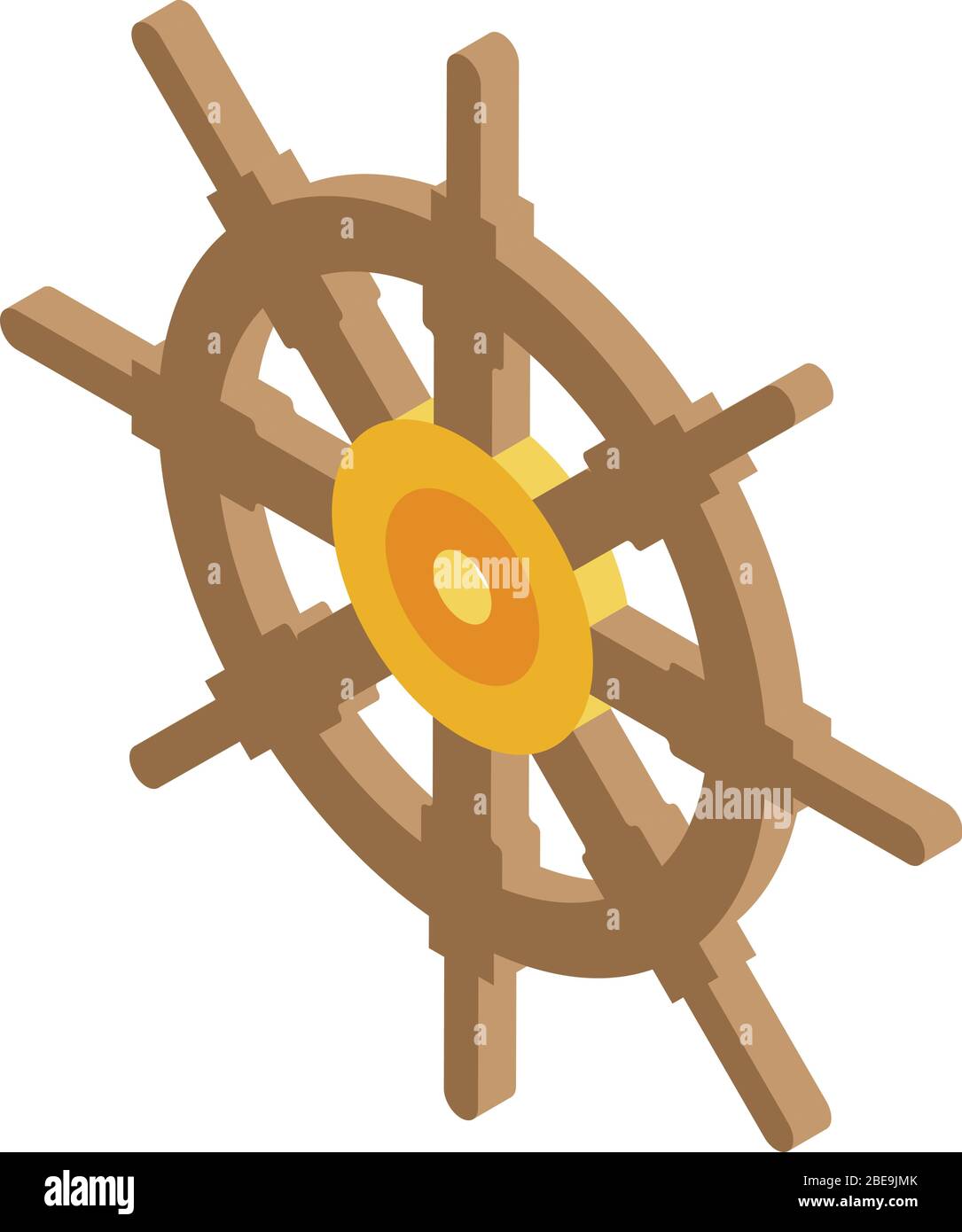 Cruise steering wheel icon, isometric style Stock Vector