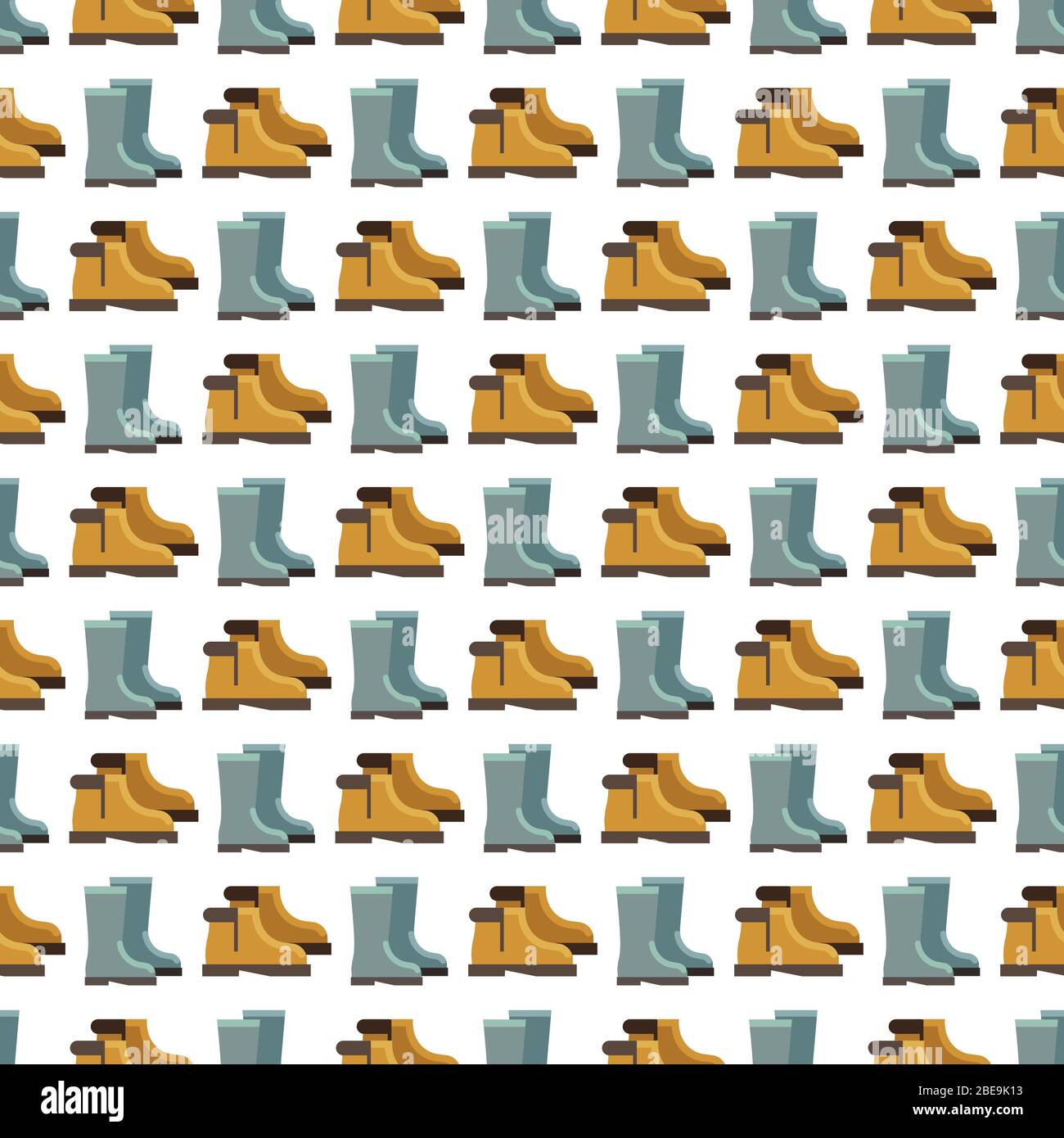 Rain boots seamless pattern design. Background with rain boots. Vector illustration Stock Vector
