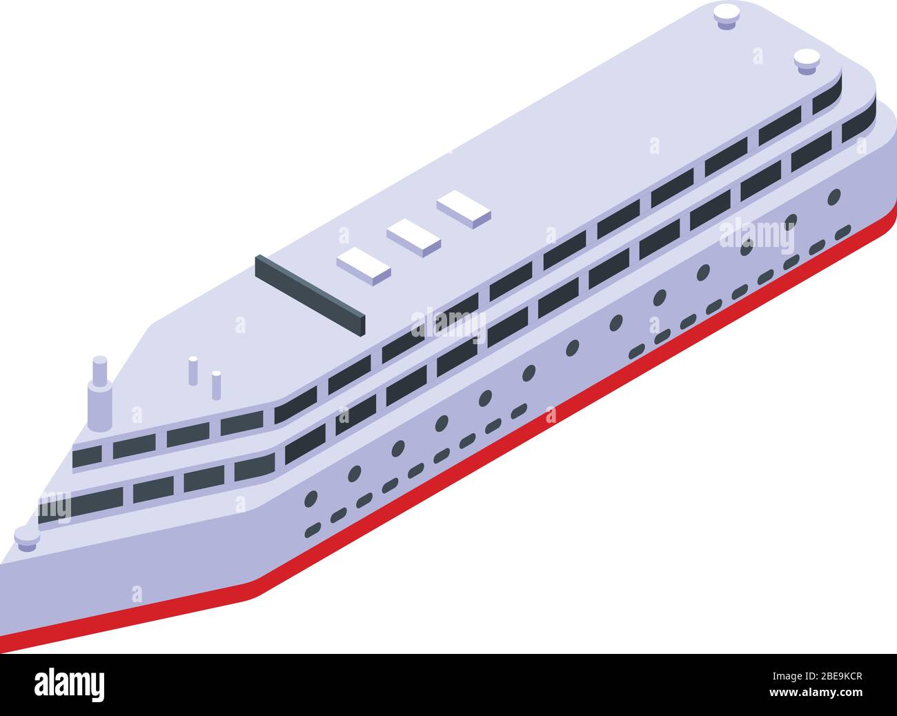 Big cruise ship icon, isometric style Stock Vector