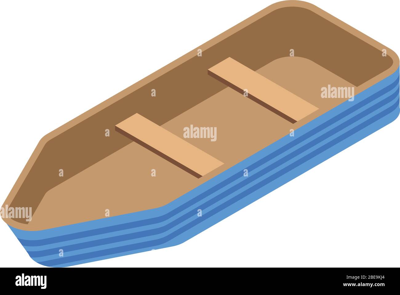 Wood boat icon, isometric style Stock Vector