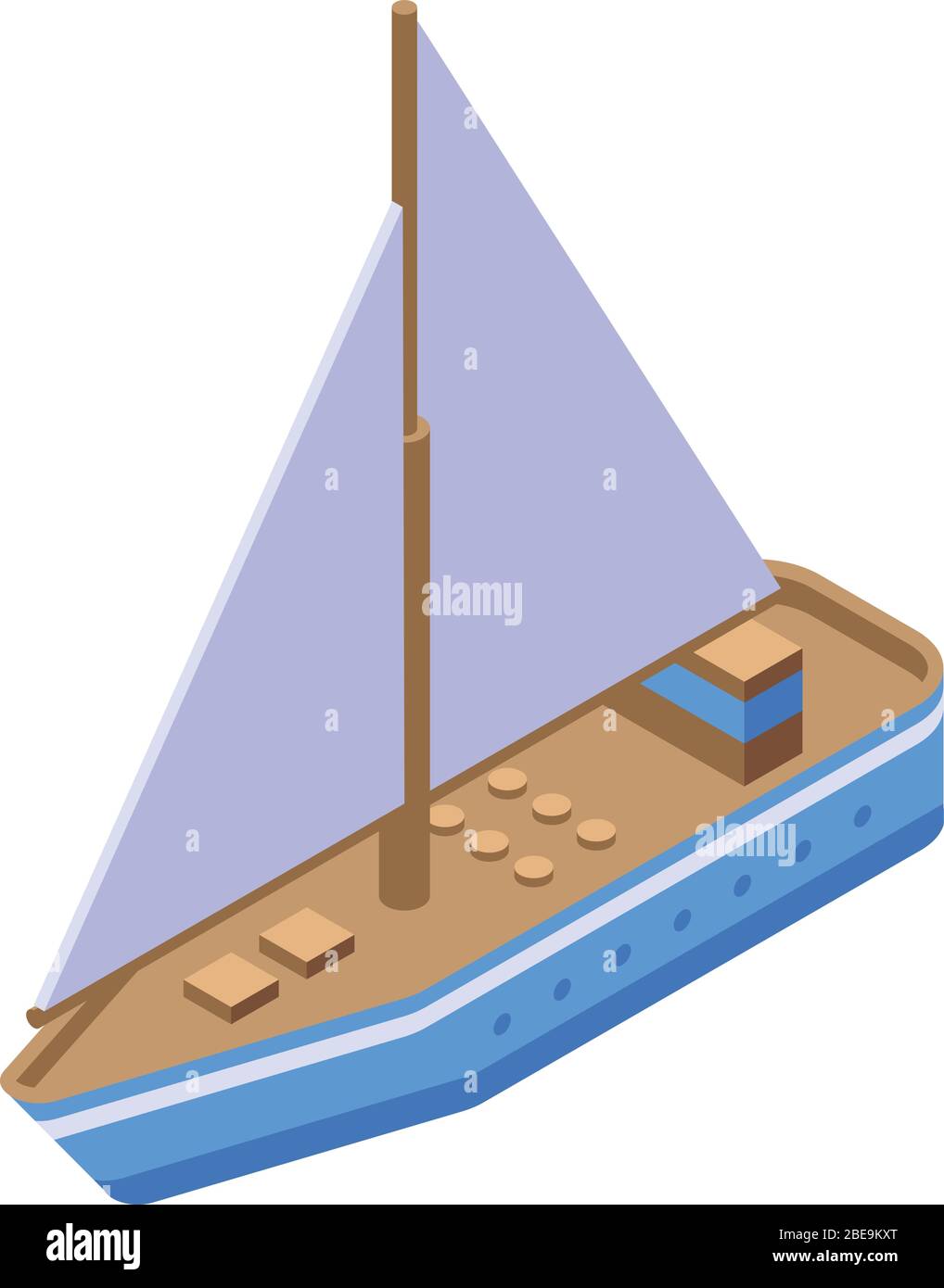 Sea yacht icon, isometric style Stock Vector