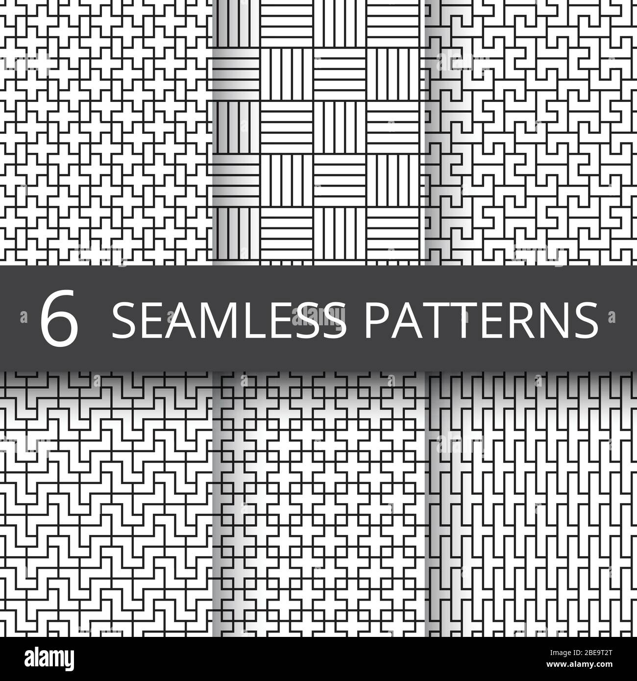 Set 4 Seamless Patterns Word Patches Stock Vector (Royalty Free