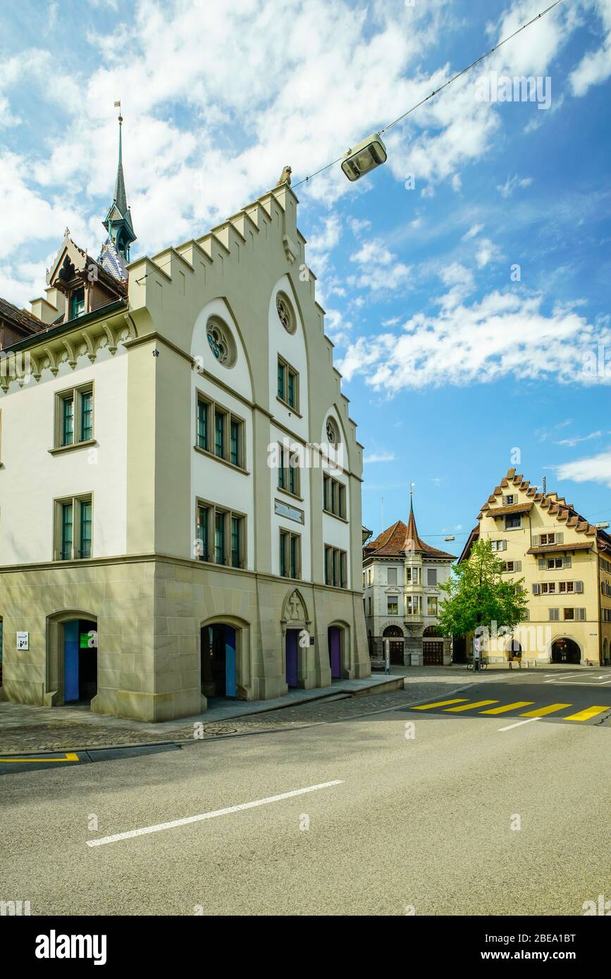 A view zoll house by the Kolinplatz in the old town of Zug, Switzerland