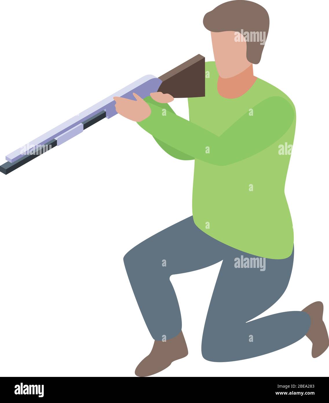 Shotgun shooter icon, isometric style Stock Vector