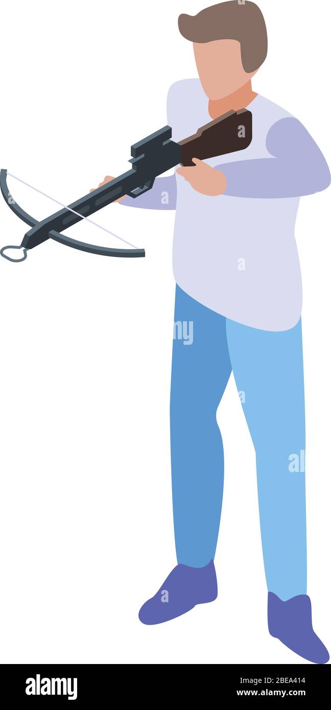 Crossbow shooter icon, isometric style Stock Vector