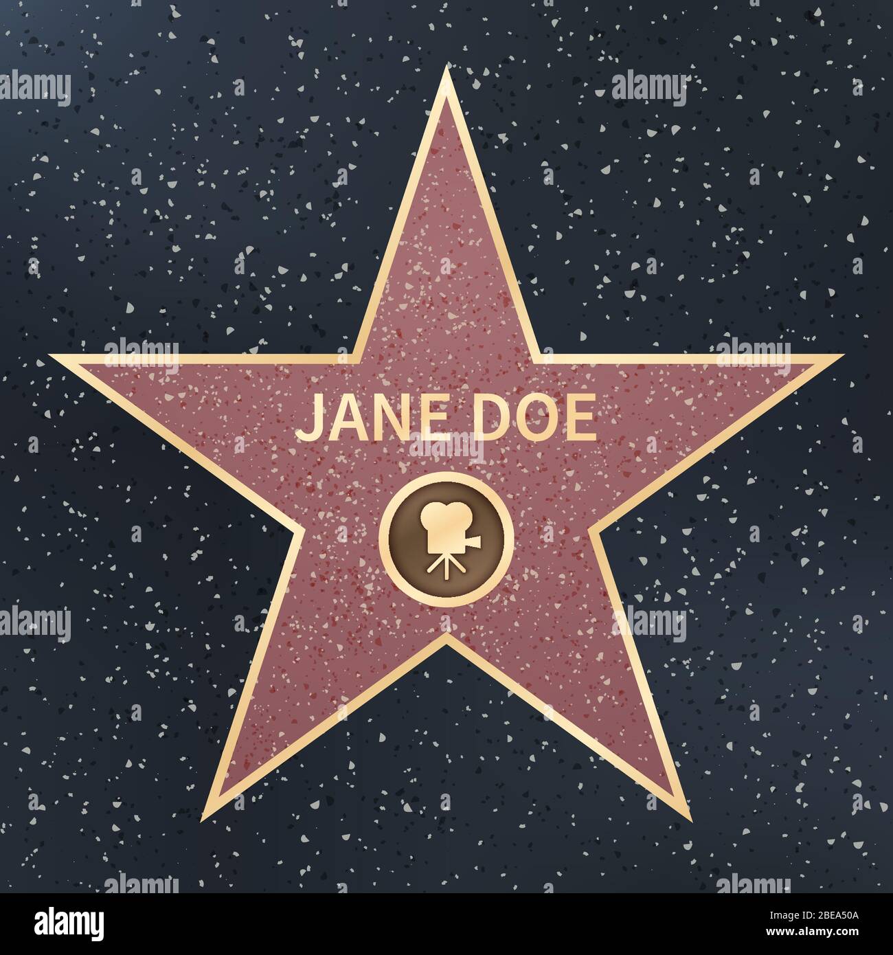 Hollywood movie actor celebrity walk of fame star. Vector Illustration. Famous popular talent star Stock Vector
