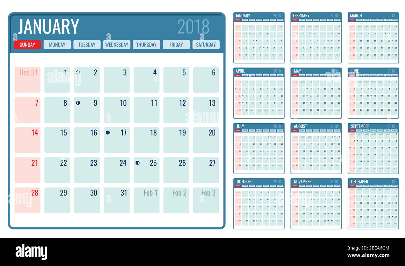 Month By Month Calendar Template from c8.alamy.com